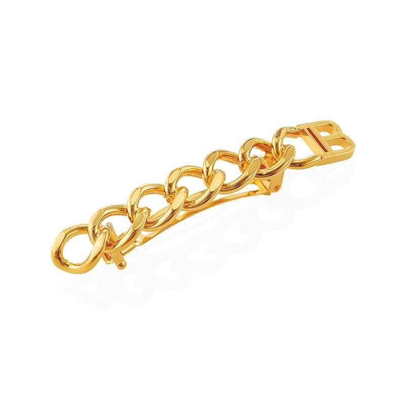 balmain gold plated barrette medium chain
