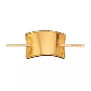 balmain barrette leather gold
