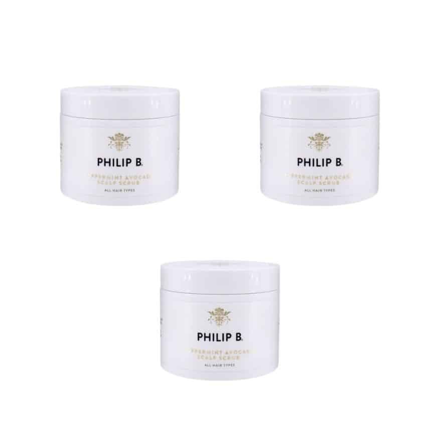 Philip B Peppermint Avocado Scalp Scrub 236ml x3